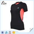 Doppelter Kragen Frauen Dry Fit T-Shirt Slim Fitness tragen